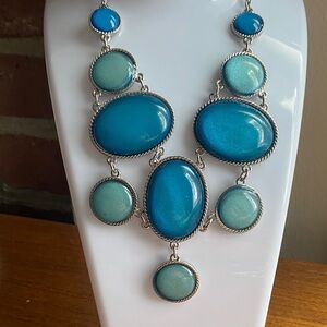Statement piece! Blue and Silver Necklace